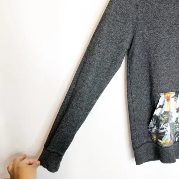 On the Byas Hawaiian Print Lightweight Gray Hoodie, Men's Small - Picture 8 of 8